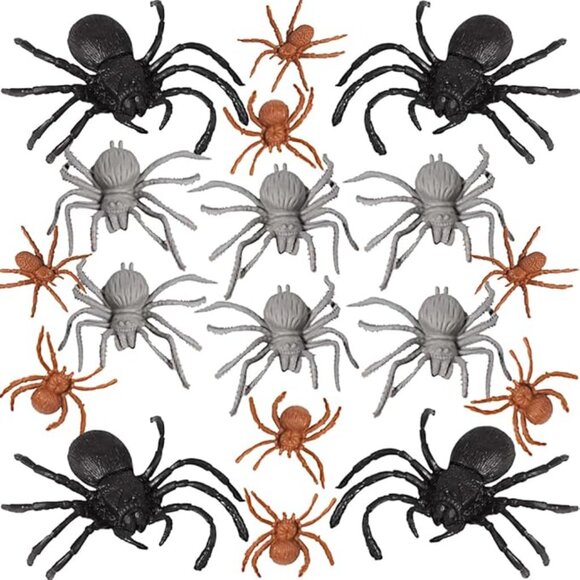 Creepy Halloween Big Pack Of Spiders Party Favour, Plastic, Pack of 28 - Picture 2 of 9